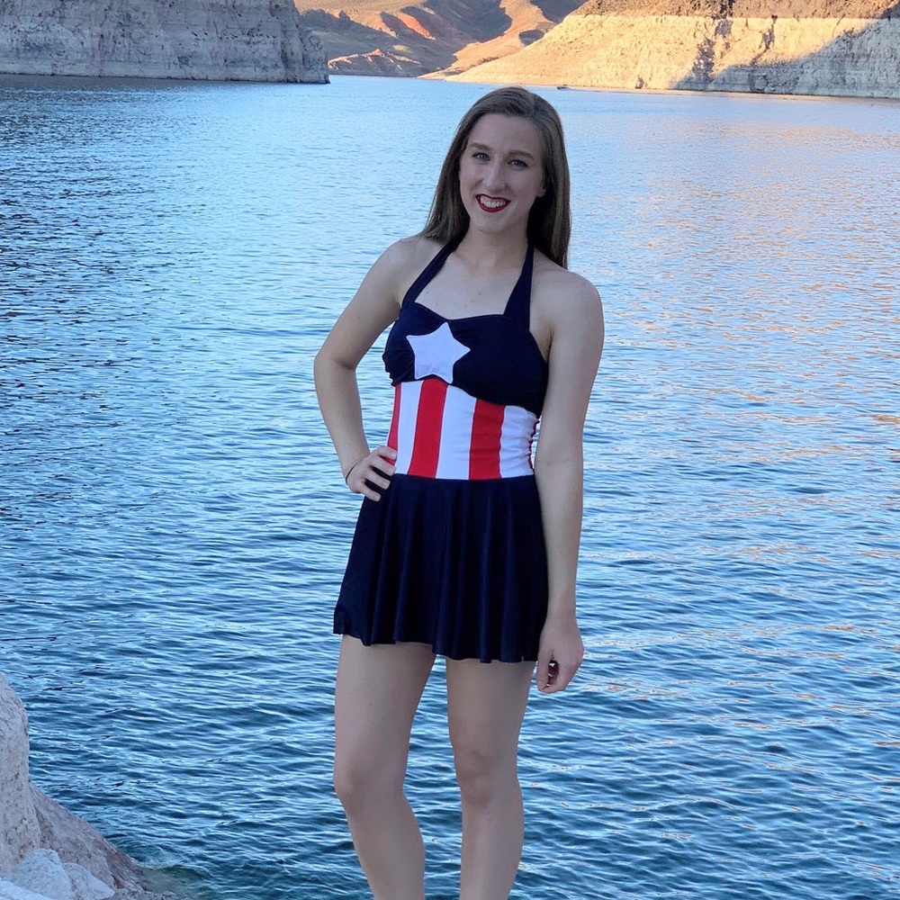 American Captain Halter Swim Dress